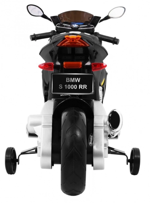BMW S1000 RR Kinder motorfiets op batterijen + ondersteunende wieltjes + voetsteun – zwart