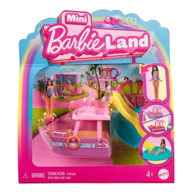 Mini BarbieLand-set met Barbie-figuur en voertuig