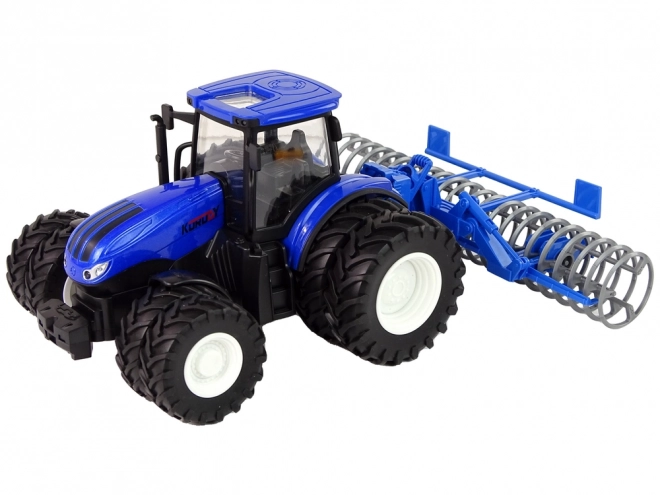 Afstandsbediende tractor 1:24 Blue Disc Aggregate Metaal
