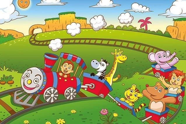 Houten puzzel Dierentrein 25 stukjes