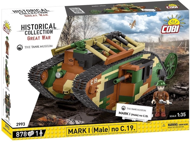 Bouwset COBI tank Mark I (Male) – 878 stenen