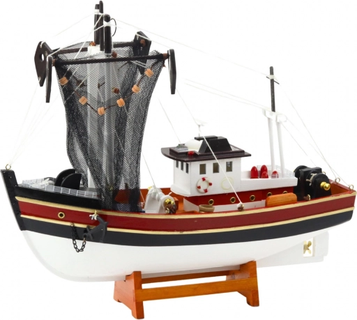 Decoratief Model Vissersboot met Sleepnet 38x31cm