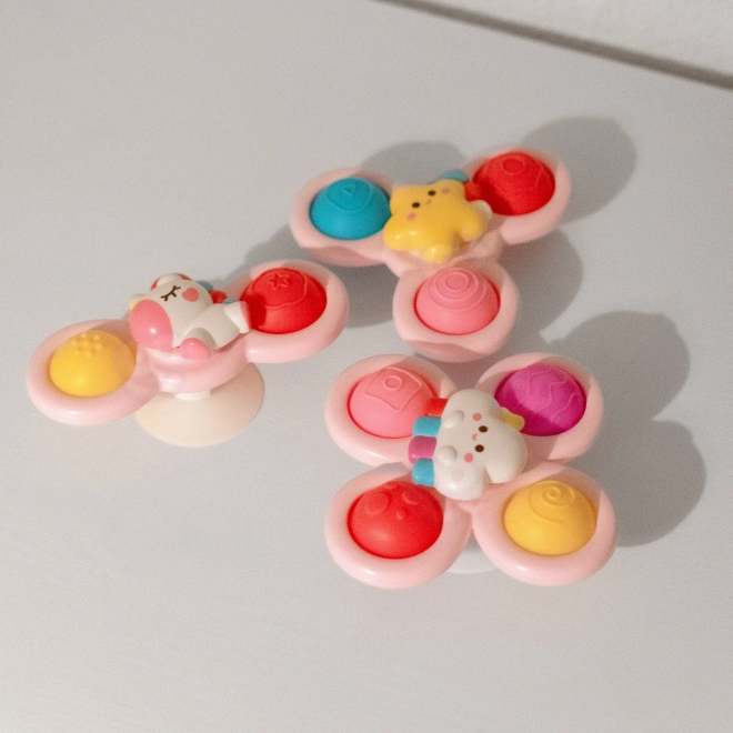 WOOPIE kinderkosmische spinner pop-it sensorisch speelgoed roze, set van 3 stuks