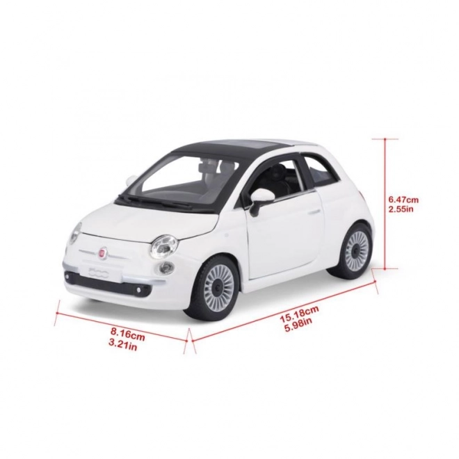 Bburago 1:24 Fiat 500 (2007) Wit