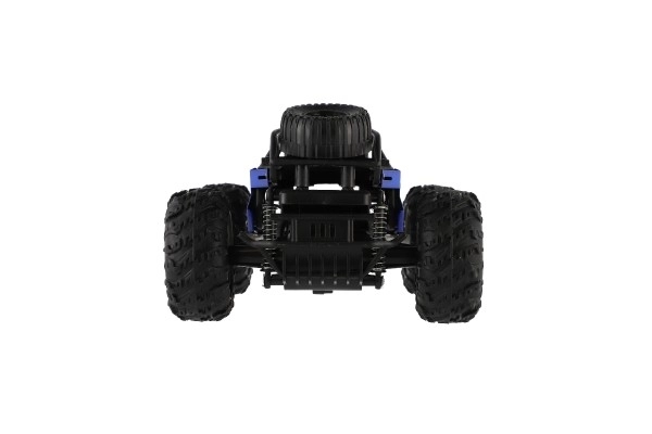 Auto RC buggy terrein blauw 22cm plastic 2,4GHz op batterijen + oplaadpakket in doos 32x16x18cm