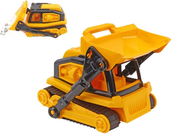 Kunststof rupsbulldozer 30 cm met vrije loop in netverpakking
