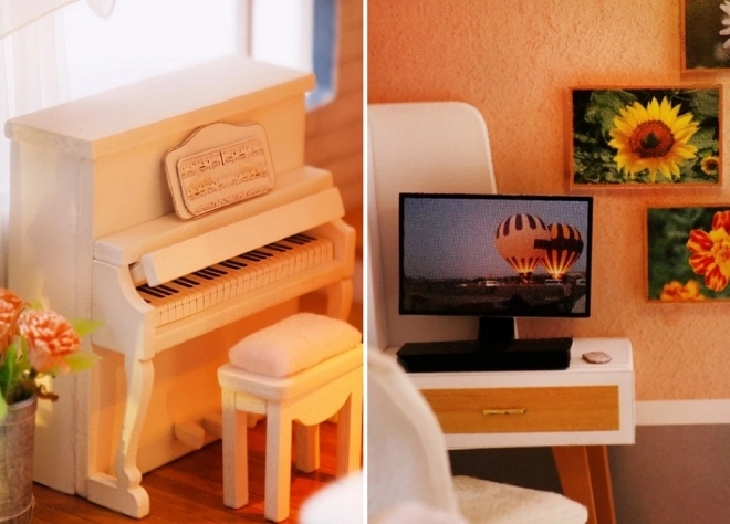 Negentien miniatuur huisje Huis gekleurde glazuur