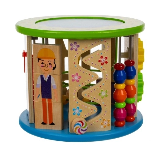 Houten blok met spelletjes voor kinderen
