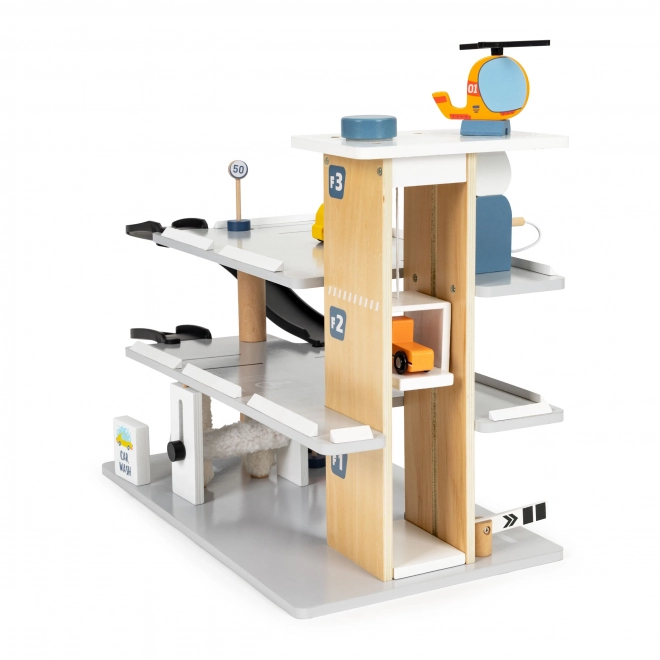 Houten garage met lift en autootjes ECOTOYS