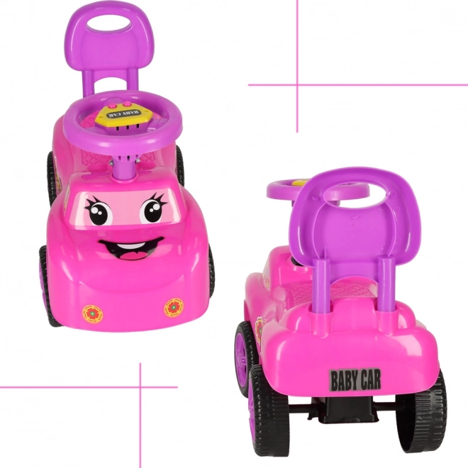 Roze loopautootje met claxon