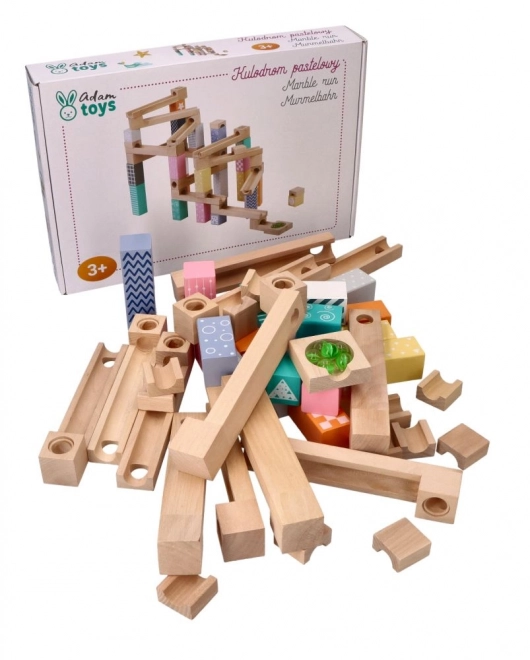 Houten knikkerbaan - 53 stukken