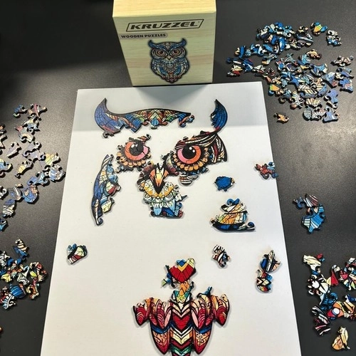 Houten puzzel uil Kruzzel