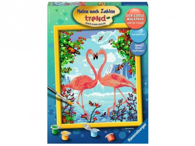 Schilderen op nummer - Verliefde flamingo's