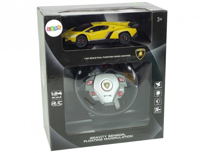 Afstandsbediende Lamborghini Veneno Geel 2.4G Afstandsbediening Stuur Geluid Lichten