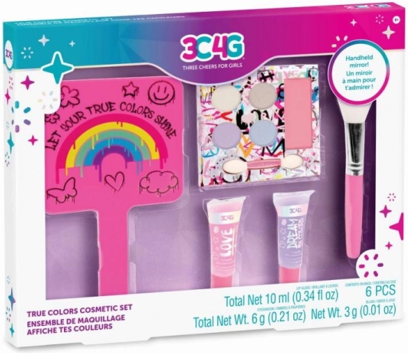 Cosmeticaset True Colors met spiegeltje van 3C4G