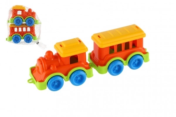 Plastic trein met wagon