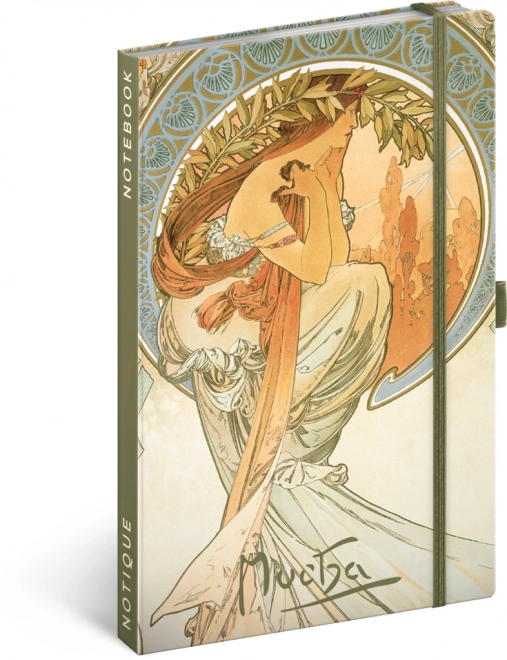 NOTIQUE Notities Alfons Mucha – Poezie, gelinieerd, 13 x 21 cm