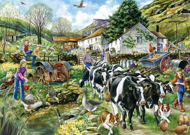 Puzzel Volgende dag op de boerderij 1000 stukjes