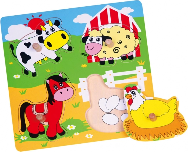 Babu houten inlegpuzzel boerderijdieren