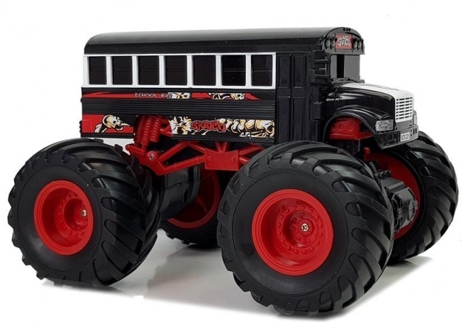Race monster voertuig zwarte bus