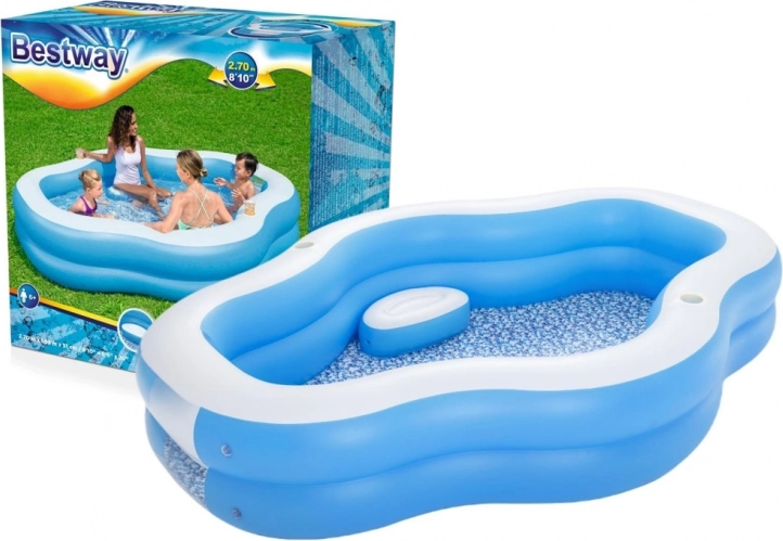 Opblaasbaar familiezwembad met raam en zitjes BESTWAY 270 × 198 × 51 cm