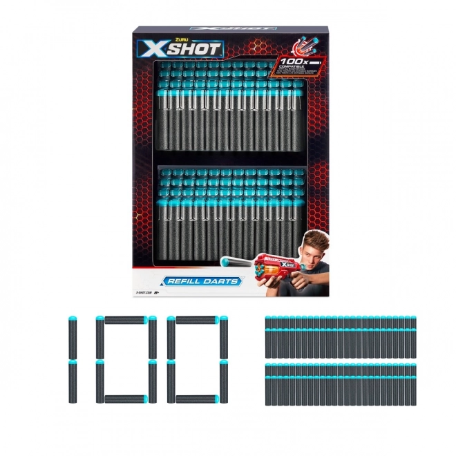 Set van 100 X-Shot Excel schuimkogels