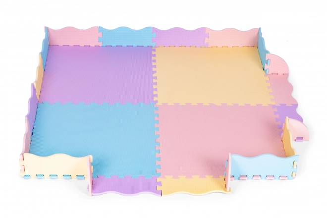 Bonte schuimmat voor kinderen met omheining 141,5x141,5 cm 24 stuks IPLAY