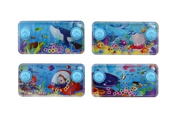 Water spel puzzel 11x6cm plastic zee wereld 4 soorten 24st in doos