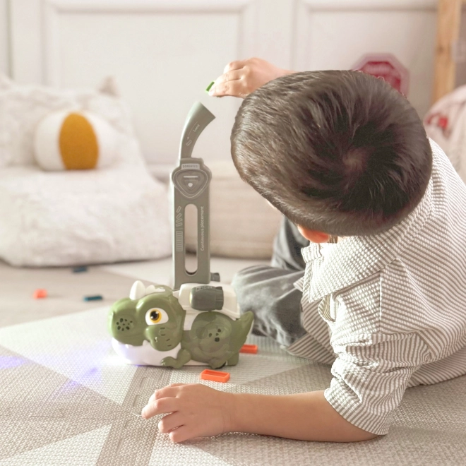 Elektrische locomotief dinosaurus met Domino-blokken