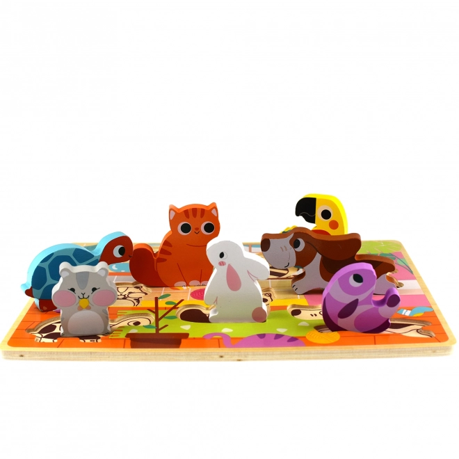 Tooky Toy houten Montessori puzzel dieren voor thuis