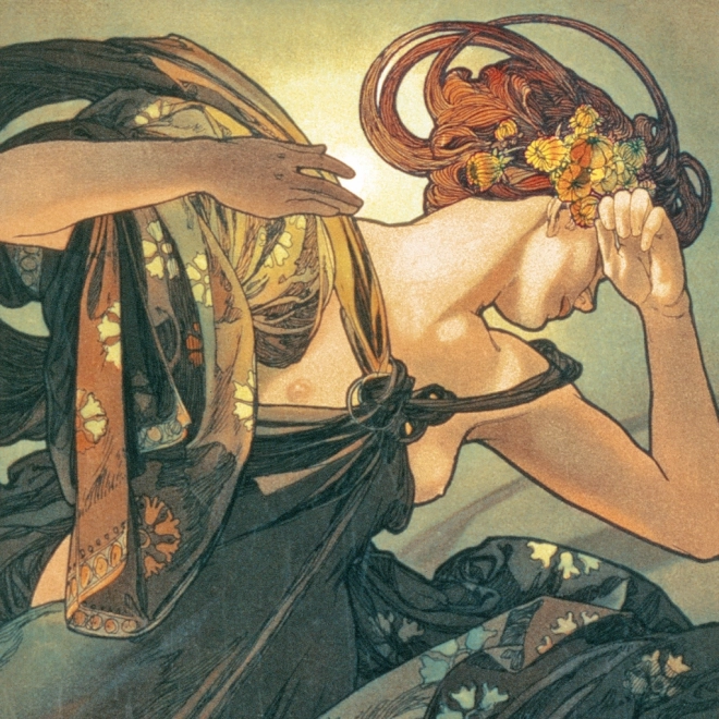Notitiekalender Alfons Mucha 2025, 30 × 30 cm