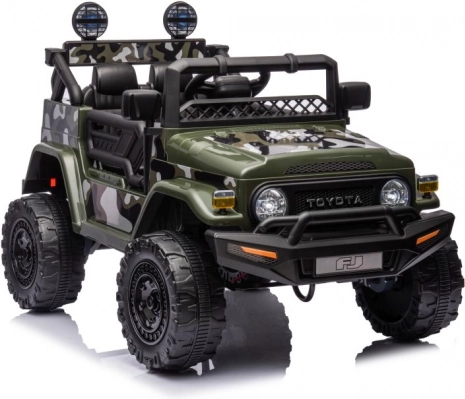 Elektrische loopauto TOYOTA FJ 4x4 in camouflage-uitvoering