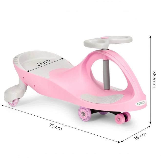 Rijdende auto met LED-wielen roze ECOTOYS