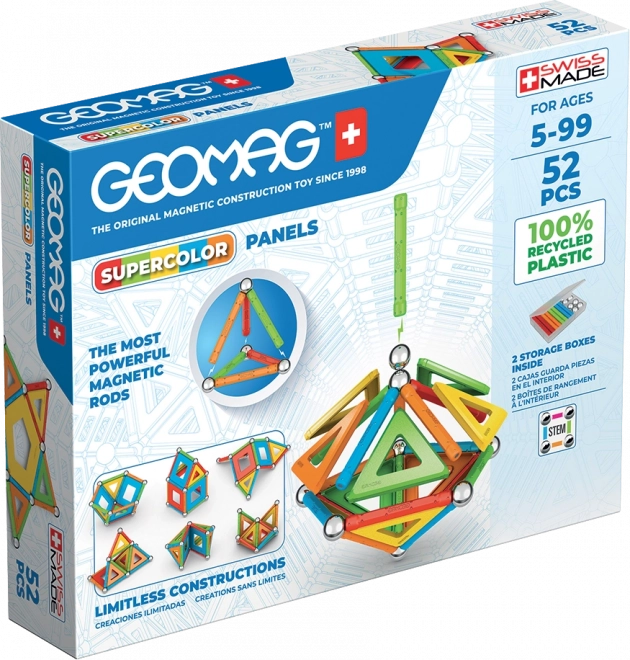 Magnetische bouwset Geomag Supercolor Recycled – 52 onderdelen