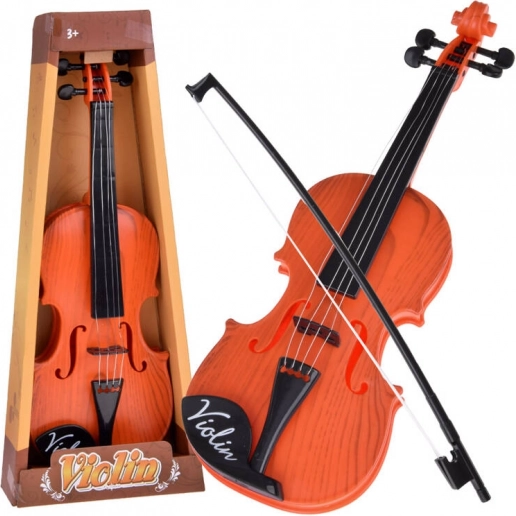 Kunststof kinder-viool met strijkstok 42 cm – geel
