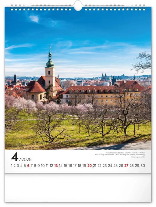 Muurkalender Praag 2025, 30 × 34 cm