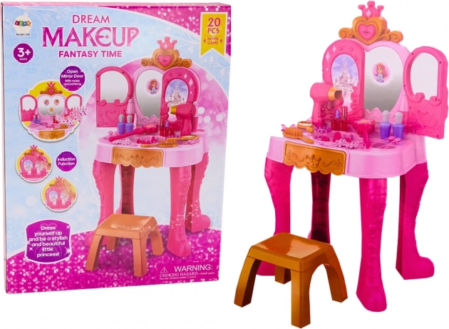 Kinderkaptafel met gebarensensor, accessoires, roze