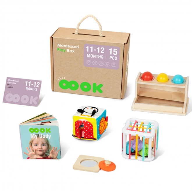 Educatieve box montessori XXL 5v1 voor baby's 11-12 maanden
