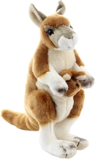 Pluchen kangoeroe met jong 23 cm eco‑friendly