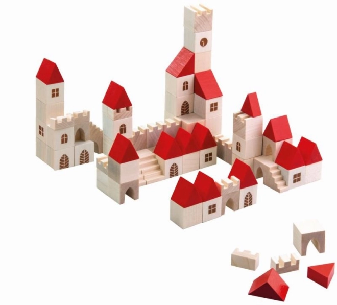 Houten bouwset stadje 100 stuks