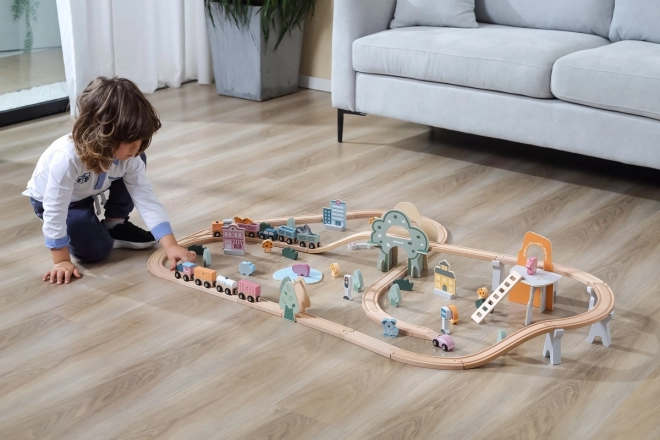 Viga PolarB Houten Treinbaan 90 stuks
