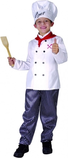 Carnavalskostuum Kok voor kinderen 130-140 cm