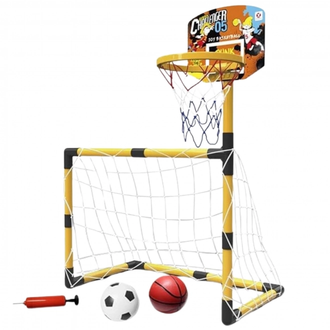 Woopie sportset 2-in-1 basketbal en voetbaldoel