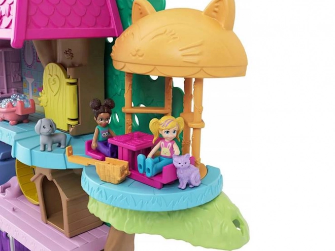 Polly Pocket Set figuren Dierenavontuur Boomhut