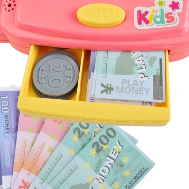 WOOPIE Kinderkassa met planken en accessoires roze