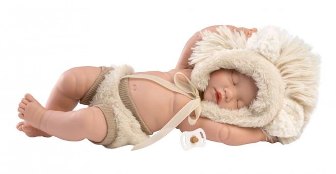 Llorens pasgeboren realistische baby - slapende meisje met volledig vinyl lichaam - 31 cm