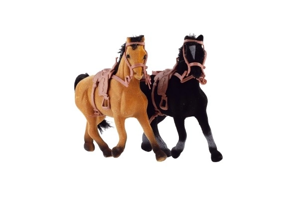 Paard met zadel 15 cm 2 kleuren in zak 16x24 cm