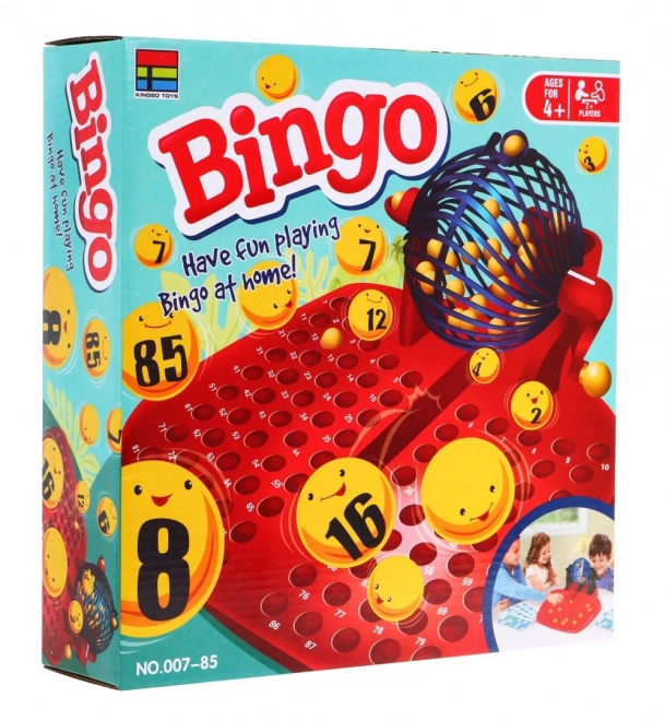 Kinder spel Bingo 4+ Loterij met cijfers + Lottotrommel met cilinder + Ballen met cijfers + Kaarten met fiches