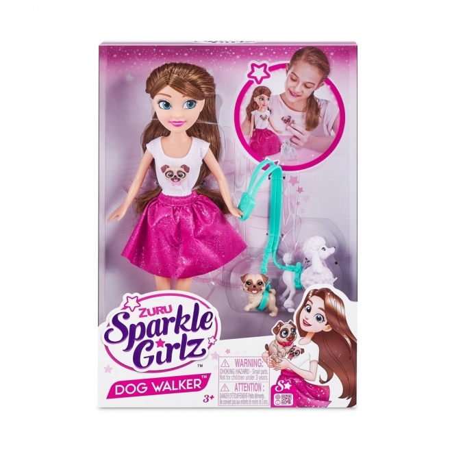 Panenka Sparkle Girlz met twee hondjes 28 cm