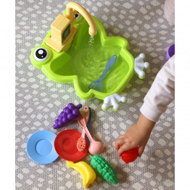 Woopie kinder gootsteen kikker met batterij en waterfunctie